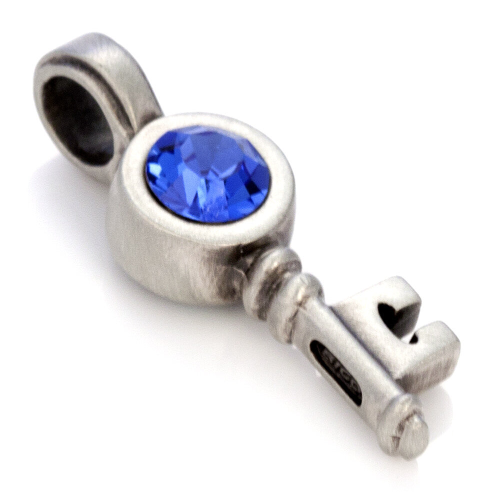 Pakabukas Bico "Clover Key" su mėlynais kristalais (MS9 Blue) цена и информация | Kaklo papuošalai | pigu.lt