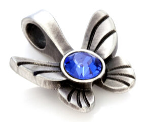 Bico "Butterfly" pakabukas su mėlynais kristalais (MS10 Blue) kaina ir informacija | Kaklo papuošalai | pigu.lt