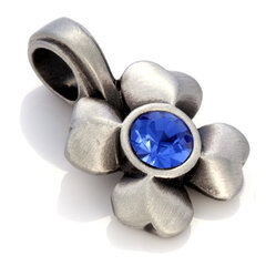 Bico "Clover" gėlių pakabukas su mėlynais kristalais (MS13 Blue) kaina ir informacija | Kaklo papuošalai | pigu.lt