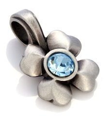 Bico "Clover" gėlių pakabukas su kristalais (MS13 šviesiai mėlyna) kaina ir informacija | Kaklo papuošalai | pigu.lt