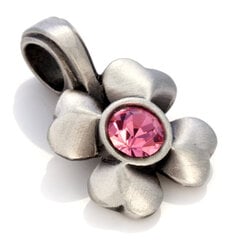 Bico "Clover" gėlių pakabukas su rožiniais kristalais (MS13 Pink) kaina ir informacija | Kaklo papuošalai | pigu.lt