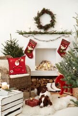Декоративная новогодняя наволочка с аппликацией Дед Мороз, 45x45 см цена и информация | Декоративные подушки и наволочки | pigu.lt
