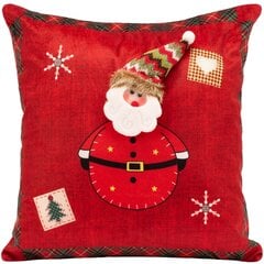 Dekoratyvinis kalėdinis pagalvės užvalkalas su aplikacija "Kalėdų Senis", 45x45 cm kaina ir informacija | Dekoratyvinės pagalvėlės ir užvalkalai | pigu.lt