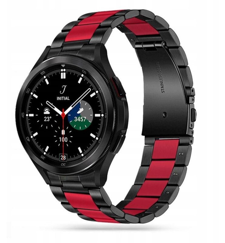 Tech-Protect Watch Band Black Red kaina ir informacija | Išmaniųjų laikrodžių ir apyrankių priedai | pigu.lt