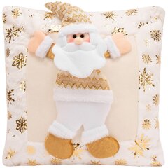 Dekoratyvinis kalėdinis pagalvės užvalkalas su aplikacija "Baltasis Santa", 40x40 cm kaina ir informacija | Dekoratyvinės pagalvėlės ir užvalkalai | pigu.lt