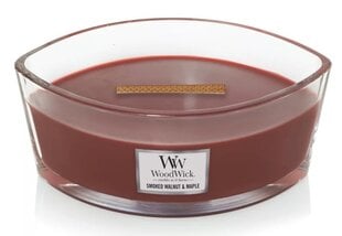 WoodWick ароматическая свеча Smoked Walnut & Maple, 453,6 г цена и информация | Подсвечники, свечи | pigu.lt