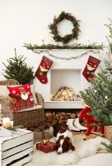 Dekoratyvinis kalėdinis pagalvės užvalkalas su aplikacija "Xmas Trio", 45x45 cm kaina ir informacija | Dekoratyvinės pagalvėlės ir užvalkalai | pigu.lt