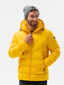 Vyriška žieminė striukė su gobtuvu Ombre C519, geltona kaina ir informacija | Vyriškos striukės | pigu.lt