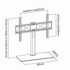 Nedis Universal 2-65” kaina ir informacija | Televizorių laikikliai, tvirtinimai | pigu.lt