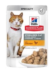 Корм для кошек с курицей Hill's Science Plan Sterilized Cat Young Adult, 12х85 г цена и информация | Консервы для кошек | pigu.lt
