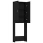vidaXL Skalbimo mašinos spintelė, juodos spalvos, 64x25,5x190cm kaina ir informacija | Vonios spintelės | pigu.lt