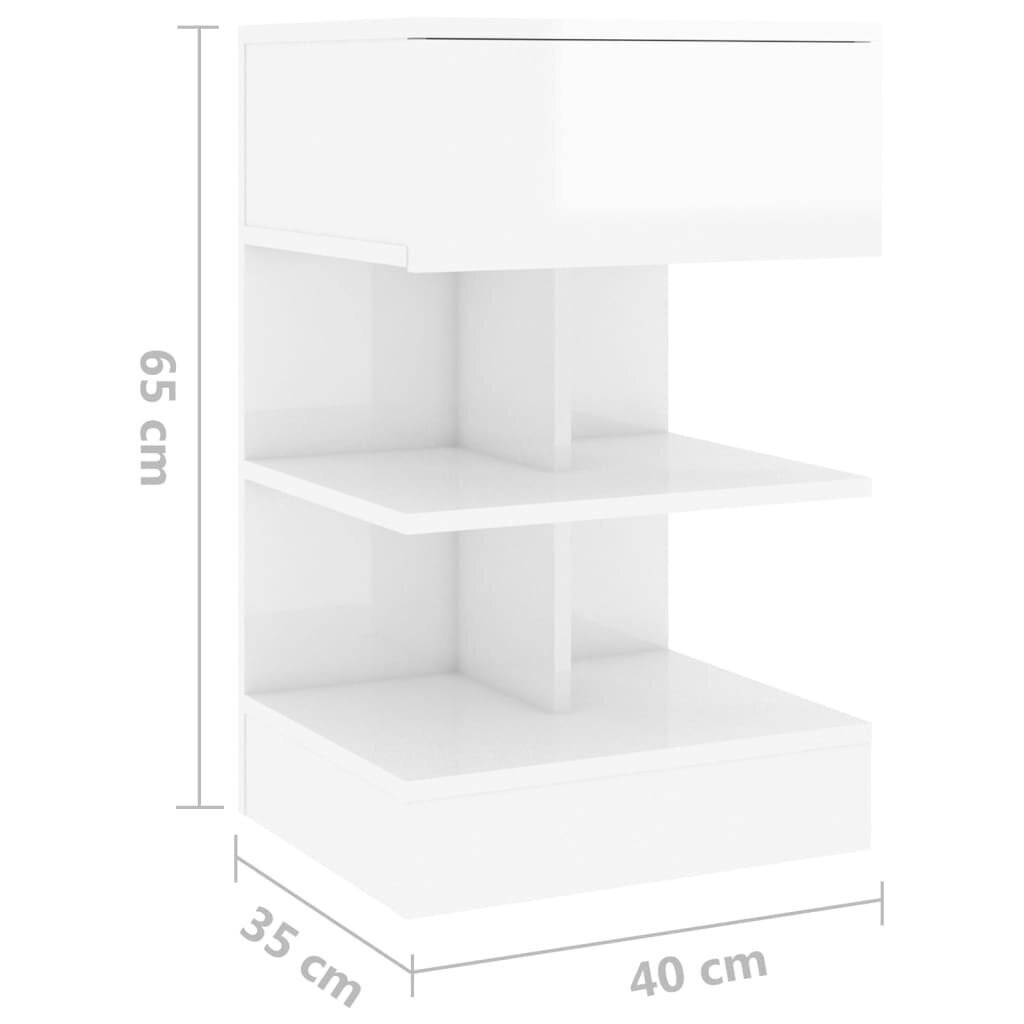 Naktinės spintelės, 40x35x65 cm, 2 vnt, baltos kaina ir informacija | Spintelės prie lovos | pigu.lt