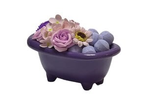 Букет мыльных цветов в фиолетовой ванне. цена и информация | Мыло | pigu.lt
