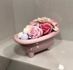 Букет мыльных цветов в розовой ванне. цена и информация | Мыло | pigu.lt