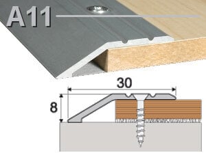 Profilis A11 su nuolydžiu, spalva -matinio sidabro, Effector цена и информация | Sujungimo profiliai | pigu.lt