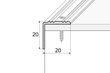 Profilis A30 laiptams 20x20, spalva matinio aukso, Effector цена и информация | Sujungimo profiliai | pigu.lt