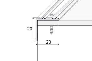 Profilis A30 laiptams 20x20, spalva matinio sidabro, Effector kaina ir informacija | Sujungimo profiliai | pigu.lt