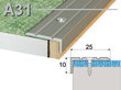 Profilis A31 laiptams 25x10 mm, spalva matinio sidabro, Effector цена и информация | Grindjuostės ir jų sujungimo priedai | pigu.lt