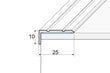 Profilis A31 laiptams 25x10 mm, spalva matinio sidabro, Effector цена и информация | Grindjuostės ir jų sujungimo priedai | pigu.lt