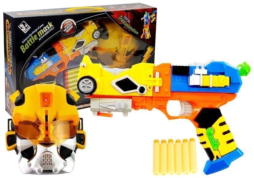Pistoletas-robotas 2in1 su šoviniais ir kaukė kaina ir informacija | Žaislai berniukams | pigu.lt