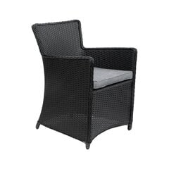 Amber 2 Tees fotelis, juodas kaina ir informacija | Lauko kėdės, foteliai, pufai | pigu.lt