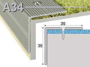 Profilis A34 laiptams 35x35mm, spalva matinio sidabro, Effector kaina ir informacija | Sujungimo profiliai | pigu.lt