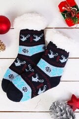 Детские теплые домашние носки с узором в зимних мотивах и нескользящей подошвой THEO цена и информация | Носки, колготки для мальчиков | pigu.lt