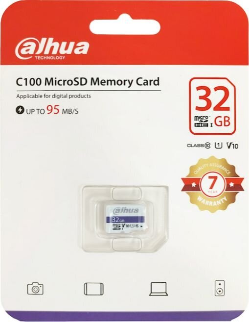 Dahua Technology TF-C100/32GB kaina ir informacija | Atminties kortelės fotoaparatams, kameroms | pigu.lt