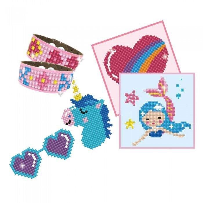 Deimantinė mozaika Girl varoety kit 6 projects PINK kaina ir informacija | Deimantinės mozaikos | pigu.lt