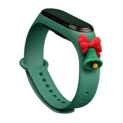 Ремешок для часов Fusion Xmas Bell для Xiaomi Mi Band 5 / Mi Band 6, зеленый цена и информация | Аксессуары для смарт-часов и браслетов | pigu.lt