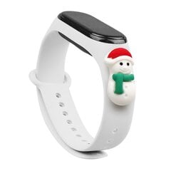 Ремешок для часов Fusion Xmas Snowman 1 для Xiaomi Mi Band 5 / Mi Band 6, белый цена и информация | Аксессуары для смарт-часов и браслетов | pigu.lt