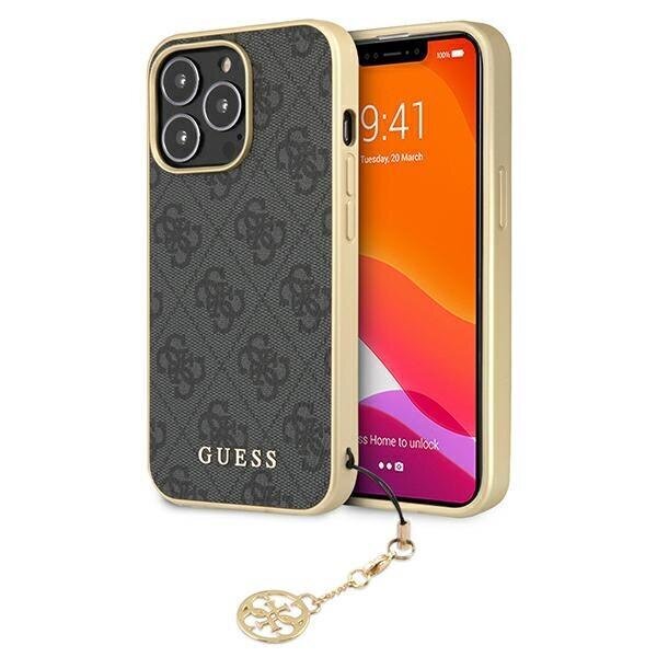 Guess GUHCP13XGF4GGR iPhone 13 Pro Max 6,7" szary/grey hardcase 4G Charms Collection kaina ir informacija | Telefono dėklai | pigu.lt