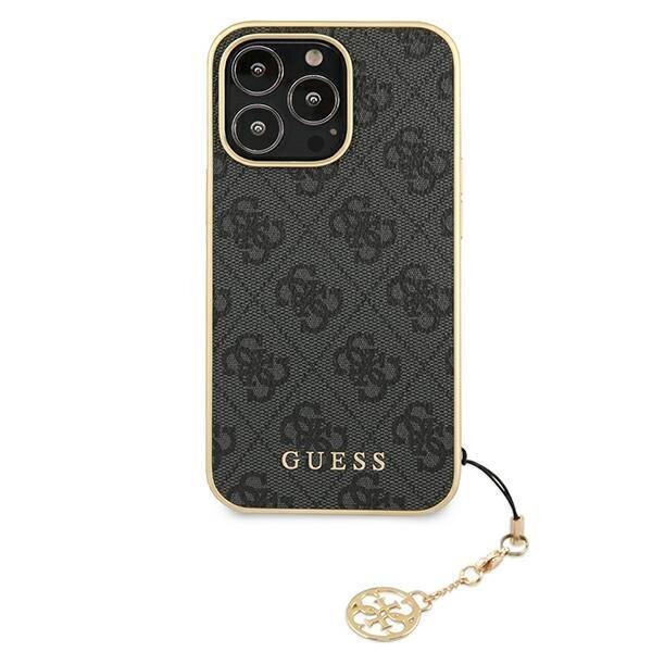 Guess GUHCP13XGF4GGR iPhone 13 Pro Max 6,7" szary/grey hardcase 4G Charms Collection kaina ir informacija | Telefono dėklai | pigu.lt