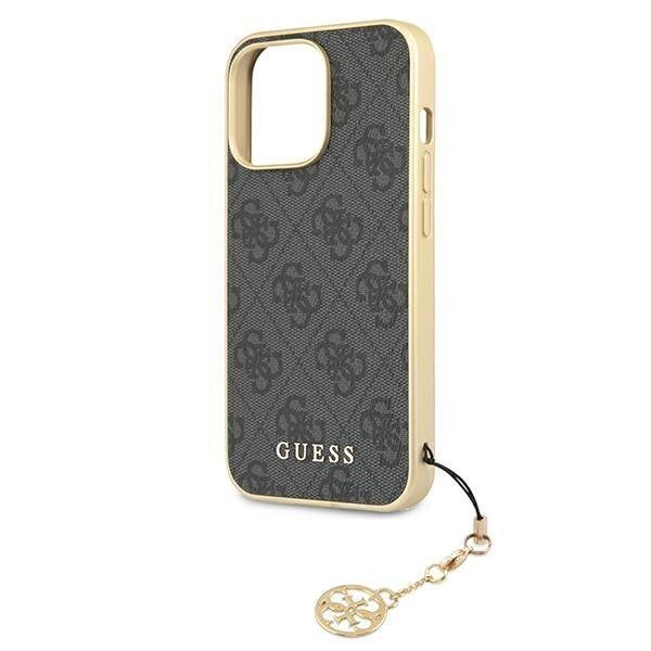 Guess GUHCP13XGF4GGR iPhone 13 Pro Max 6,7" szary/grey hardcase 4G Charms Collection kaina ir informacija | Telefono dėklai | pigu.lt