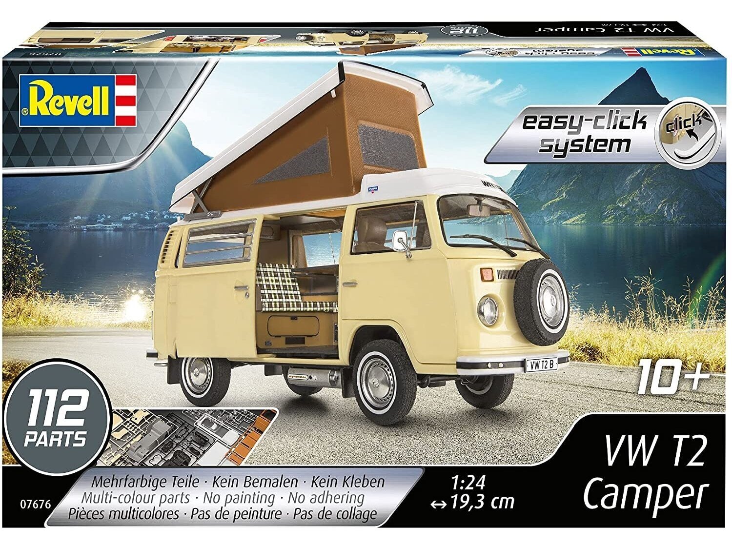 Сборная пластиковая модель Revell - VW T2 Camper (easy-click), 1/24, 07676  цена