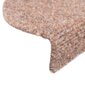 Lipnūs laiptų kilimėliai, 10 vnt., rudos spalvos, 56x17x3 cm kaina ir informacija | Kilimai | pigu.lt