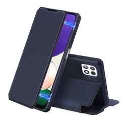 Dux Ducis Skin X Bookcase, skirtas Samsung Galaxy A22 5G, mėlyna kaina ir informacija | Telefono dėklai | pigu.lt