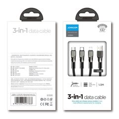 Кабель Joyroom 3in1 USB - Lightning / USB Type C 3,5A 480 Мбит/с 1,3 м (S-1335K4) цена и информация | Кабели для телефонов | pigu.lt