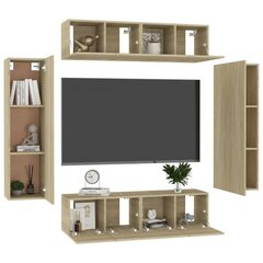 Televizoriaus spintelių komplektas, 6 dalių, rudas kaina ir informacija | TV staliukai | pigu.lt