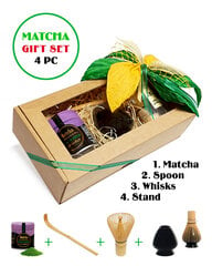 Подарочный набор - Matcha tea Japan Ceremonial (Kyoto), 40 г + Whisks (венчик) + spoon (мерная ложка) + stand (подставка) цена и информация | Чай | pigu.lt