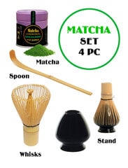 MATCHA RINKINYS - Matcha Japan Ceremonial (Kyoto), 40g + Whisks (Bambukinė šluotelė) + Spoon (šaukštelis) + Stand (šluotos laikiklis). kaina ir informacija | Arbata | pigu.lt