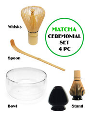 Набор Matcha Чаша + Whisks (венчик) + spoon (мерная ложка) + stand (подставка) цена и информация | Кухонная утварь | pigu.lt