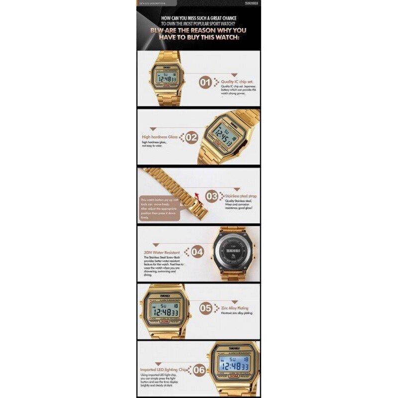 Laikrodis vyrams SKMEI 1123 GD kaina ir informacija | Vyriški laikrodžiai | pigu.lt
