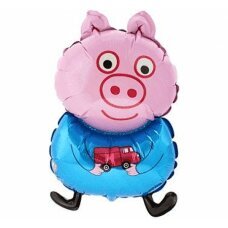 Folijinis balionas FX Pig, rožinis su mėlyna liemene kaina ir informacija | Balionai | pigu.lt