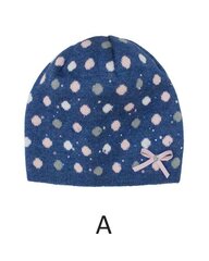 Детская шапка AJS 34174 05, синяя цена и информация | Шапки, перчатки, шарфы для девочек | pigu.lt