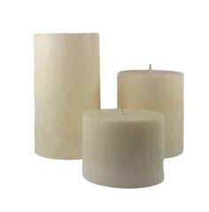 Palmių vaško cilindras 9.5x7 cm.kreminės spalvos kaina ir informacija | Žvakės, Žvakidės | pigu.lt