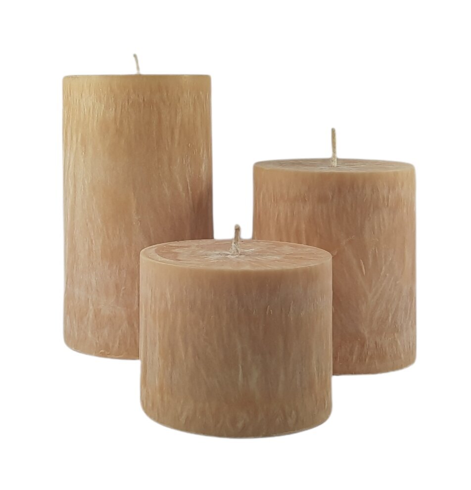 Palmių vaško cilindras 9.5x7 cm kapučino spalvos цена и информация | Žvakės, Žvakidės | pigu.lt