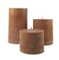 Palmių vaško cilindras 9.5x7 cm rusvos spalvos kaina ir informacija | Žvakės, Žvakidės | pigu.lt