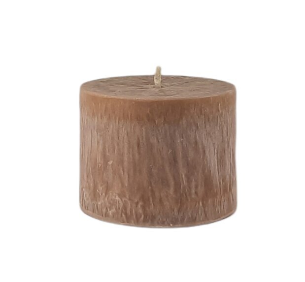 Palmių vaško cilindras 9.5x7 cm rusvos spalvos kaina ir informacija | Žvakės, Žvakidės | pigu.lt