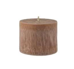 Palmių vaško cilindras 9.5x7 cm rusvos spalvos 1 kaina ir informacija | Žvakės, Žvakidės | pigu.lt